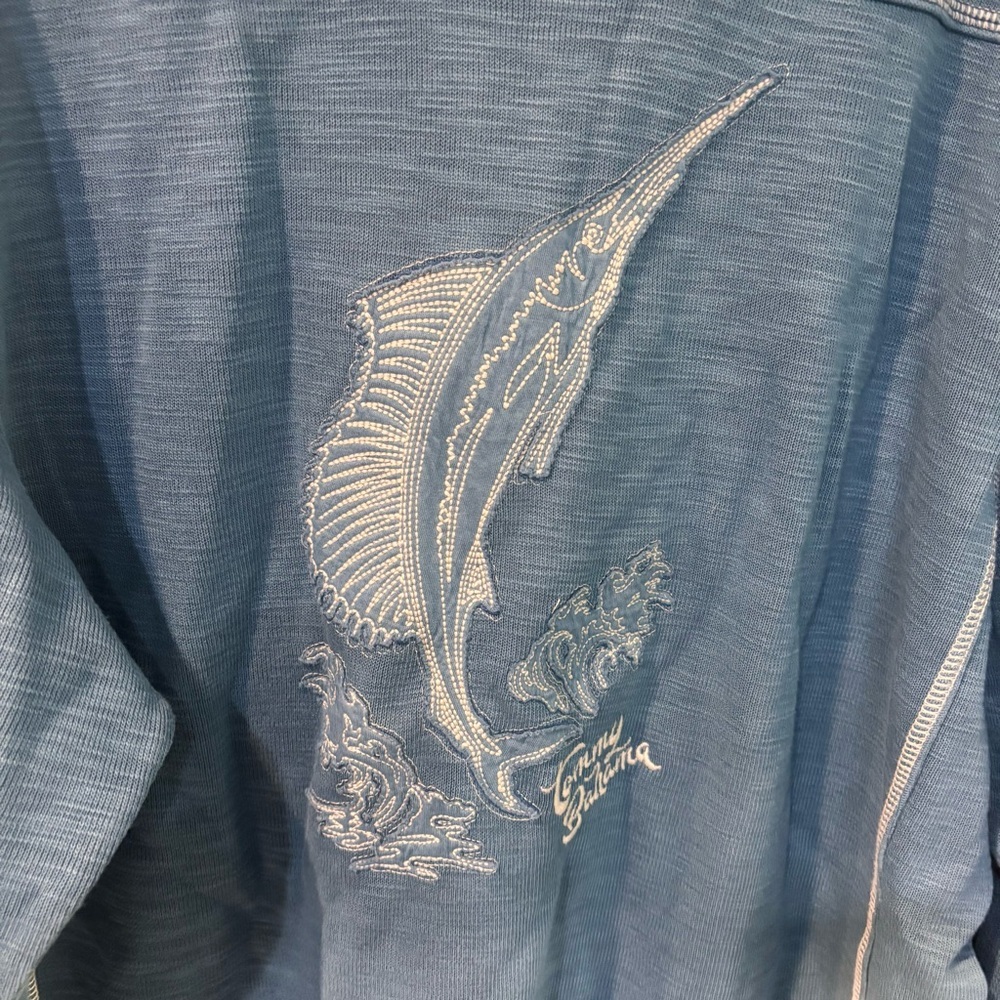 Tommy Bahama Tobago Marlin Splash Half Zip Pullover Sweater Men’s Size Large - Picture 6 of 10